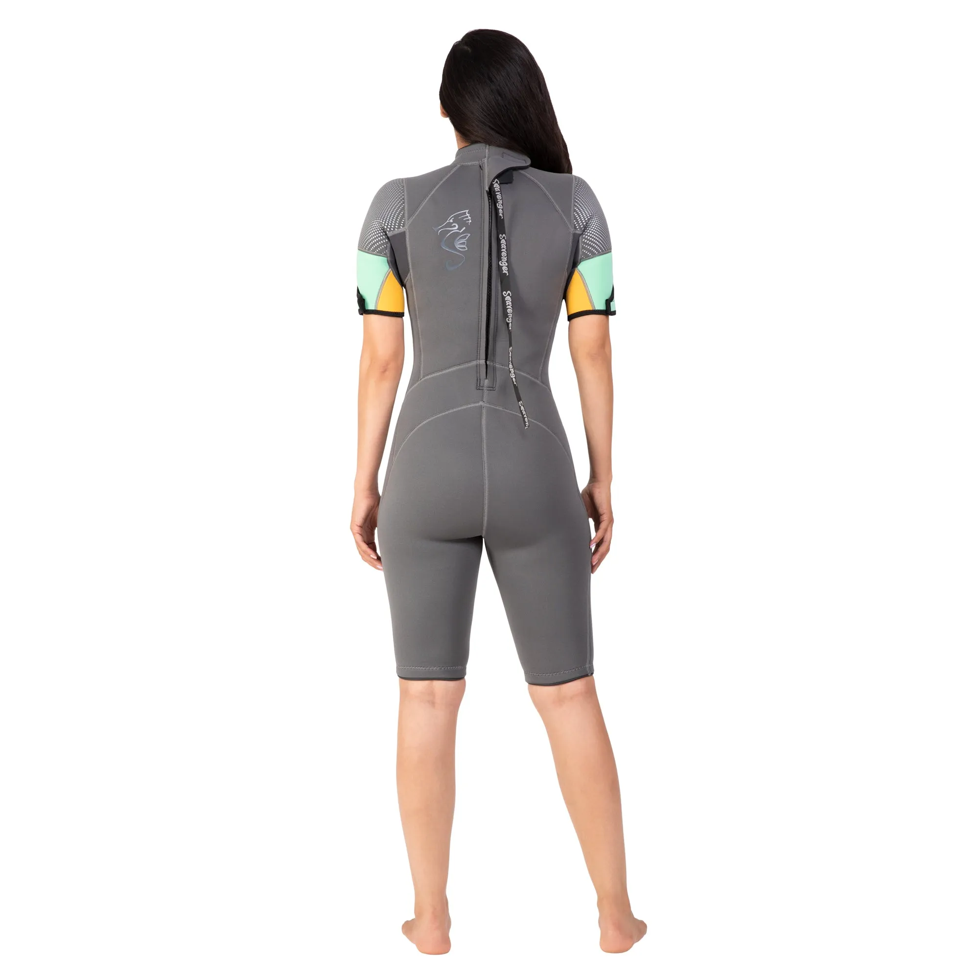 Women's 3mm ﻿Explorer Shorty Wetsuit - Gray Mint