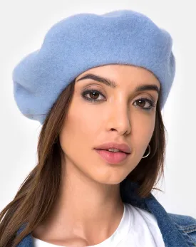 Wool Beret in Blue